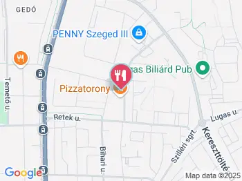Pizzatorony Szeged a térképen