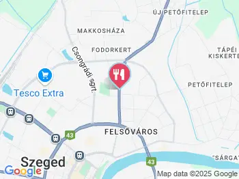 Tisza River Étterem Szeged a térképen