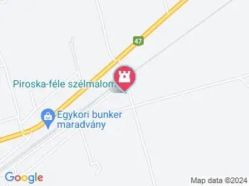 Piroska-féle szélmalom Székkutas a térképen