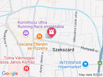 Bajtársak Szekszárd a térképen