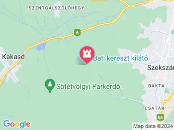 Bati-kereszt kilátó Szekszárd a térképen