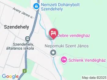 Debre Vendégház Szendehely a térképen