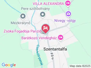 Zsóka Fogadója Szentantalfa a térképen