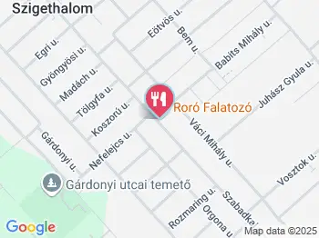 Roró Falatozó Szigethalom a térképen