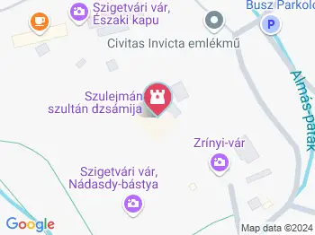 Szulejmán szultán dzsámija és minaret Szigetvár a térképen