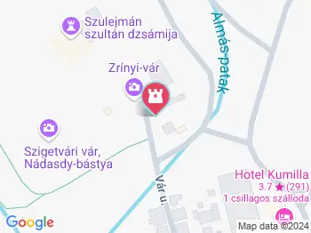 Tinódi Lantos Sebestyén szobra Szigetvár a térképen