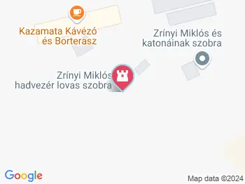 Zrínyi Miklós hadvezér lovas szobra Szigetvár a térképen