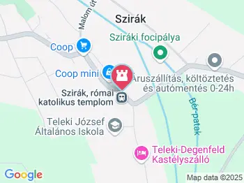 Lourdes-i barlang Szirák a térképen