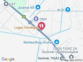 Lugas Vendéglő Szolnok a térképen