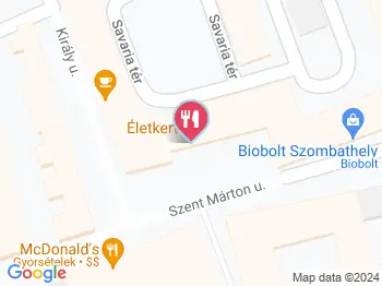 ÉLETKERT étel- és desszertbár Szombathely a térképen