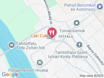 Laki Cukrászda Tahitótfalu a térképen