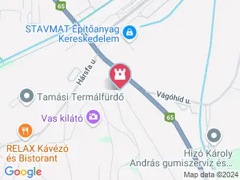 Rozália kápolna Tamási a térképen