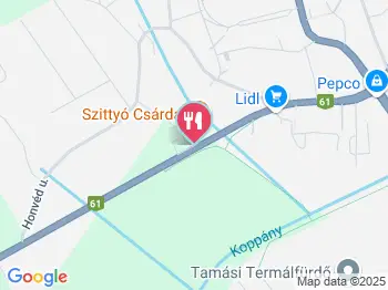 Szittyó Csárda Tamási a térképen