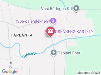 Rosenberg kastély Táplánszentkereszt a térképen