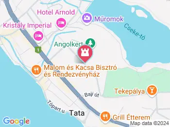 Gyalogos főkapu griffekkel Tata a térképen