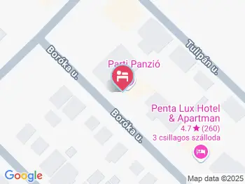 Parti Panzió Tata a térképen
