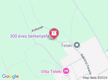 Teleki 300 éves berkenyefája Teleki a térképen