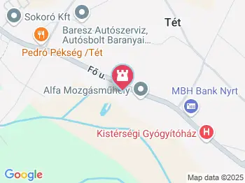 Evangélikus harangtorony Tét a térképen