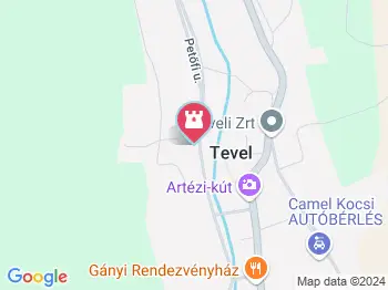 Lourdes-i kápolna Tevel a térképen