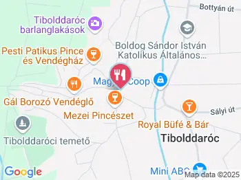 Ibolya italbolt Tibolddaróc a térképen