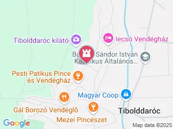 Kálvária Tibolddaróc a térképen
