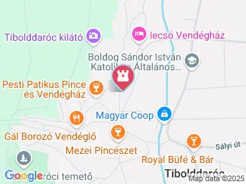 Kossuth Lajos szobra Tibolddaróc a térképen