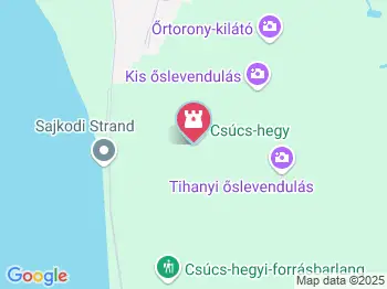 Csúcs-hegy, Tihanyi félsziget Tihany a térképen