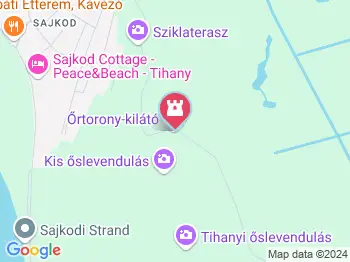 Őrtorony kilátó Tihany a térképen