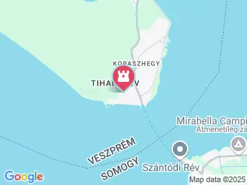 Újlaki templomrom Tihany a térképen