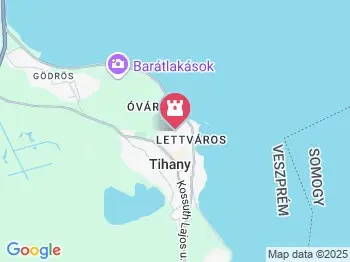 Visszhang-domb Tihany a térképen