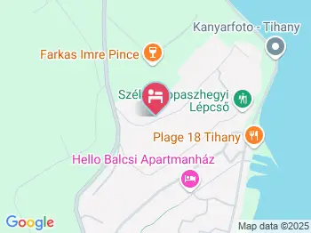 Víztükör Apartman Tihany a térképen