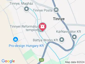 Tinnyei Református templom Tinnye a térképen