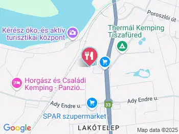 33-as Büfé Tiszafüred a térképen