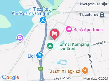 Estike Zovikral Apartmanok Tiszafüred a térképen