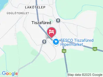 Hársfa Apartman Tiszafüred a térképen