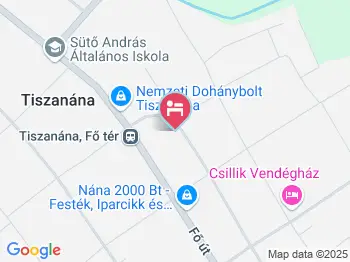 Juhász Vendégház Tiszanána a térképen