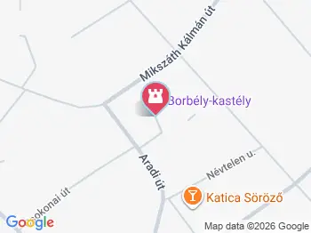 Borbély-kastély Tiszaroff a térképen