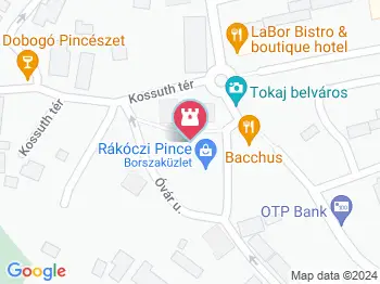 Bacchus-kút Tokaj a térképen