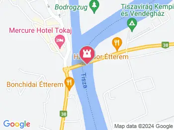 Tisza-híd Tokaj a térképen