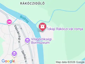 Tokaji Rákóczi-vár romja Tokaj a térképen