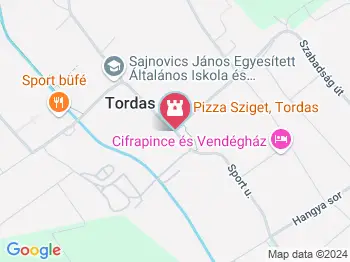 Petőfi-szobor Tordas a térképen