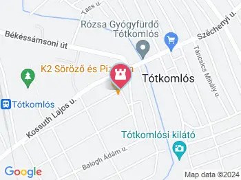 1956-emlékmű Tótkomlós a térképen