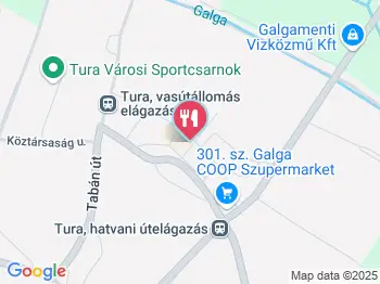 Domoszlai Pékség Tura a térképen