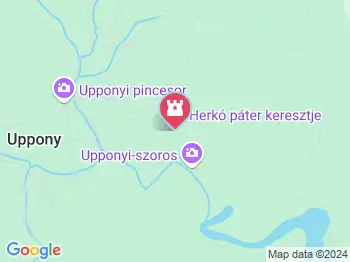 Herkó práter keresztje Uppony a térképen