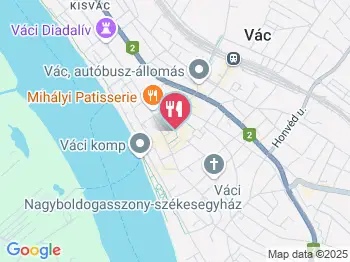 Főtéri Cukrászda Vác a térképen