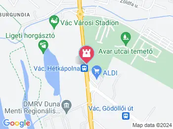 Hétkápolna Vác a térképen