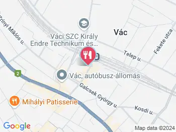 Hugyecz Pékség Vác a térképen