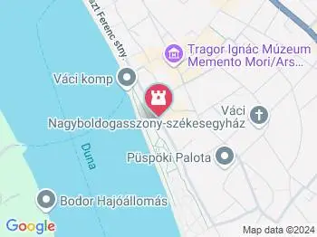 Korsós lány szobor Vác a térképen