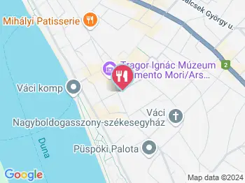 Mirgitta Cukrászda Vác a térképen