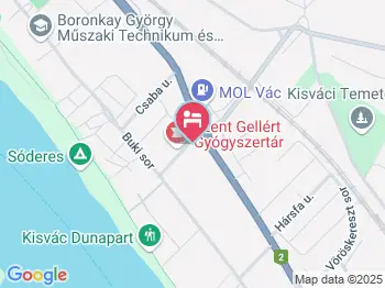 Napsugár Panzió Vác a térképen